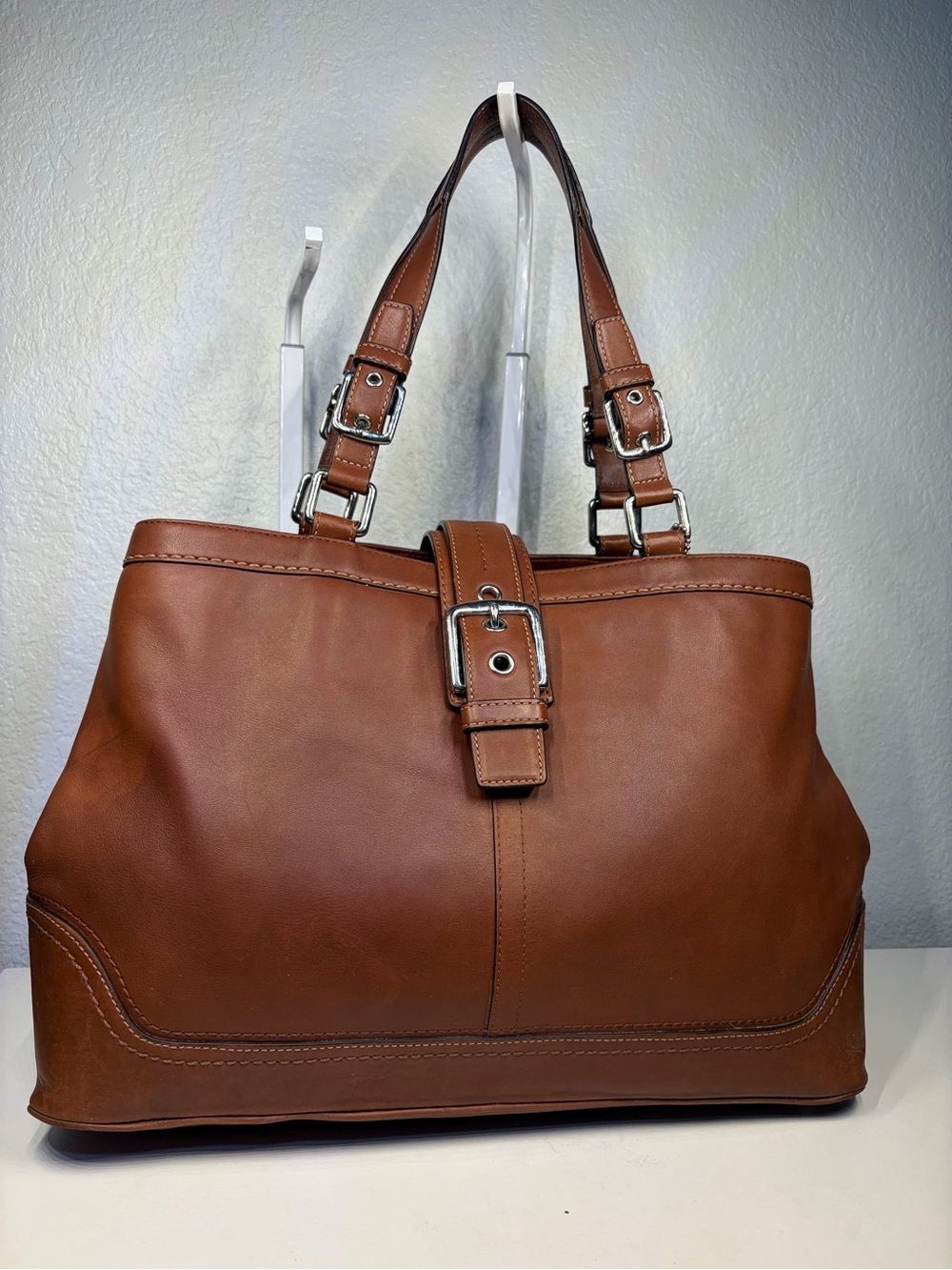 Coach Vintage Cognac Y2k Soho Hampton Leather Satchel